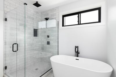 Black Matte Fixtures in Shower